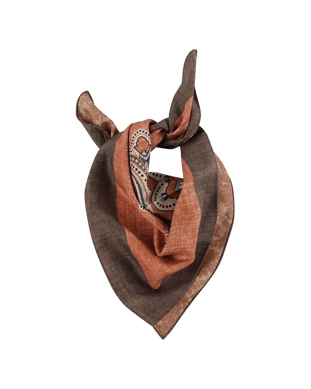 Altea Brown Paisley-Print Scarf for men