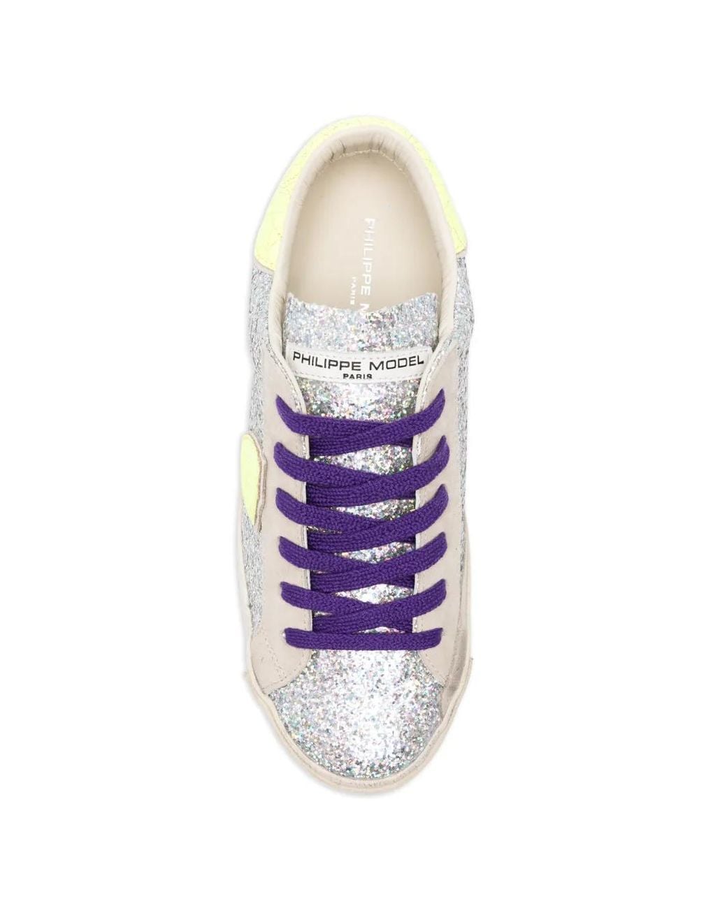 Philippe Model White Prsx Sneakers Im Glitter-Look