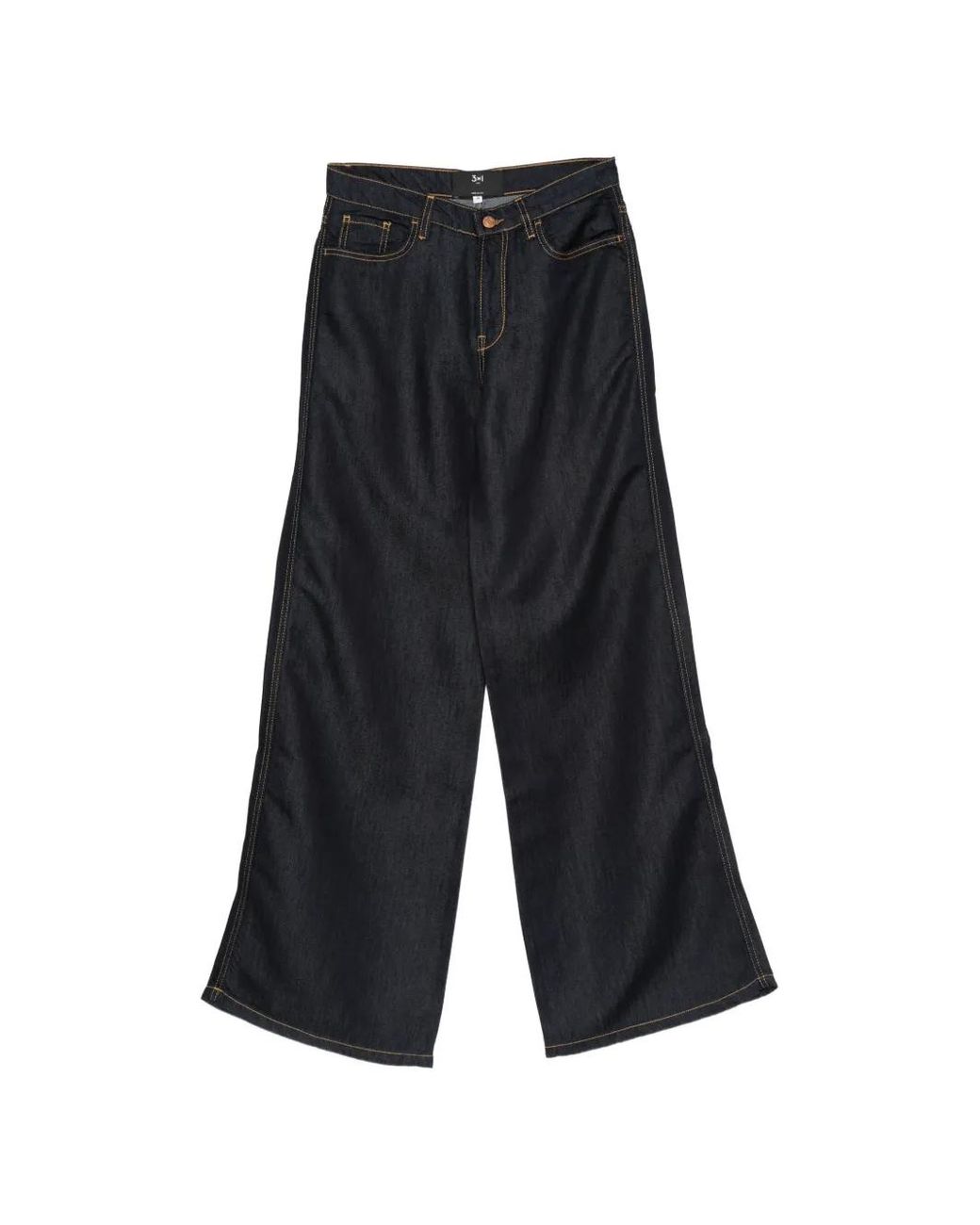 3x1 White Contrast-Stitch Jeans