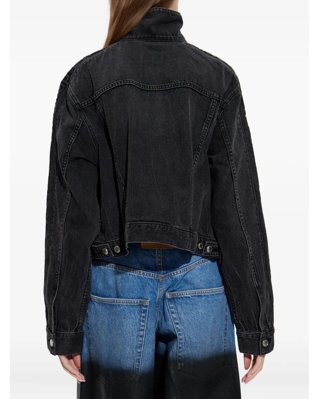 Alexander Wang Black Zip-Up Denim Jacket