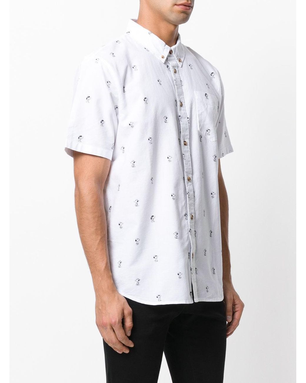 Vans Snoopy Button-down Shortsleeved Shirt in White for Men | Lyst