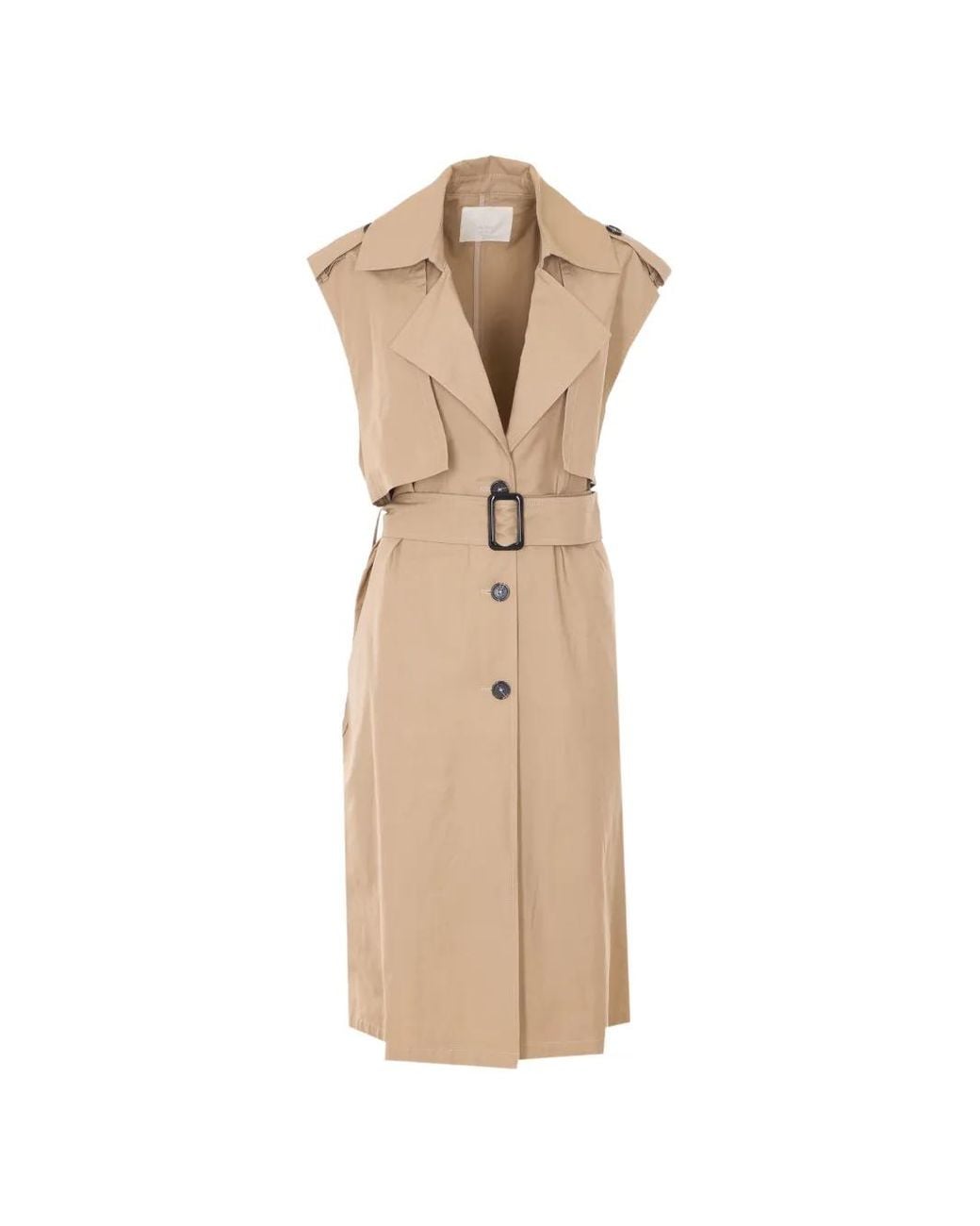 Twinset Natural Belted Midi Dress
