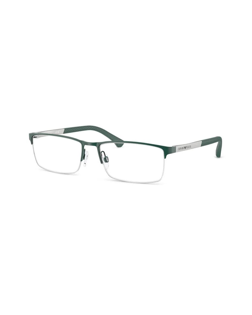 Emporio Armani Metallic Rectangle Frame Glasses for men
