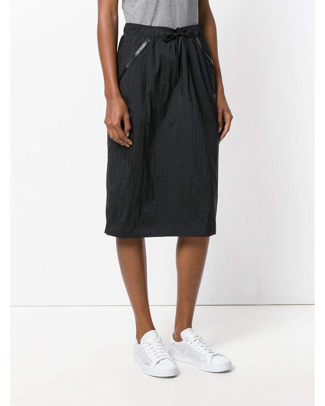 Nike Track Midi Skirt in Black Lyst