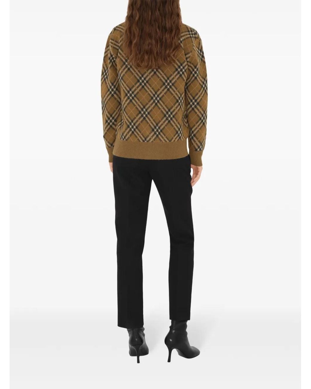 Burberry Brown Check Wool-Mohair Cardigan