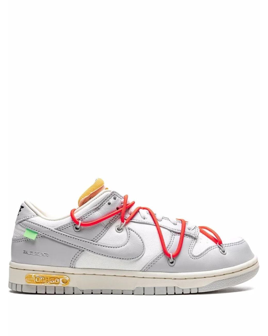 NIKE X OFF-WHITE Pink Dunk Low "Lot 6" Sneakers
