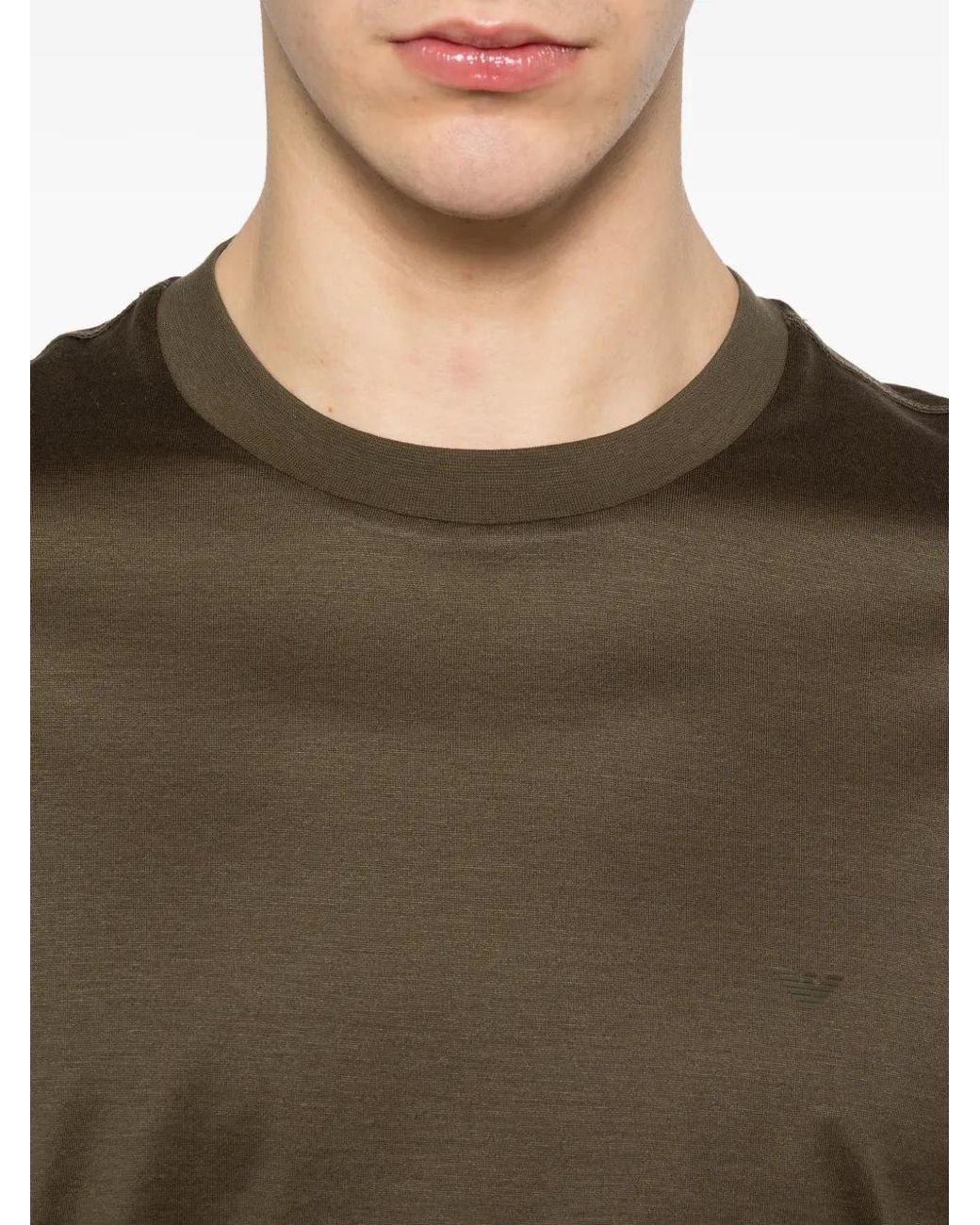 Emporio Armani Green T-Shirt À Détail De Logo for men