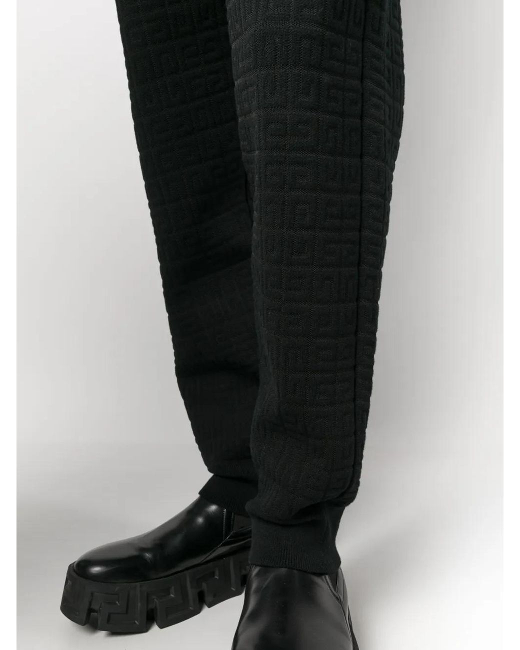 Givenchy Black 4G-Jacquard Track Pants for men