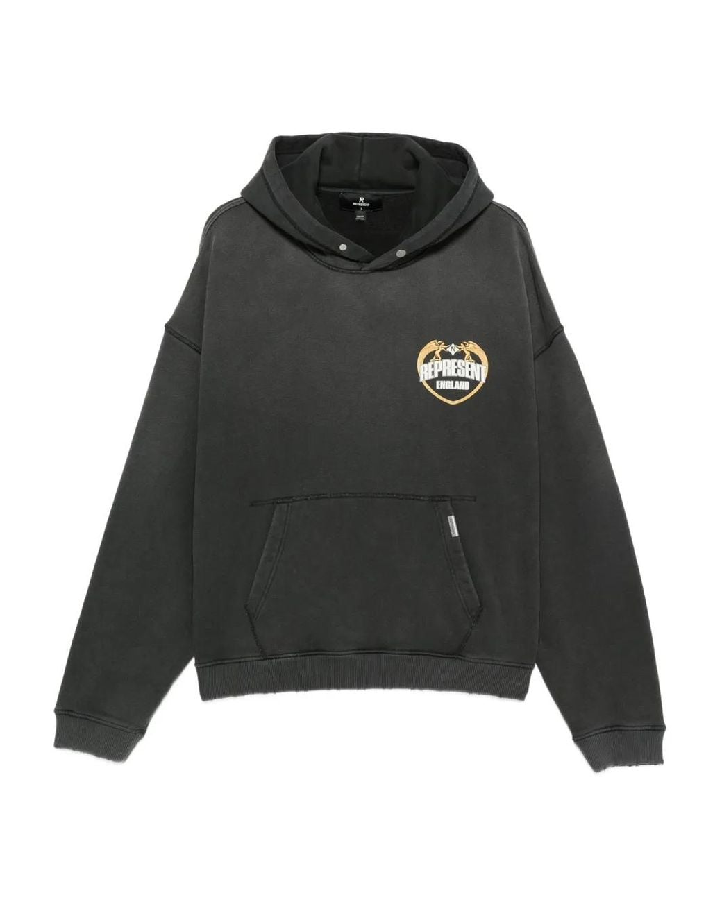 Represent Black Logo-Embroidered Hoodie for men