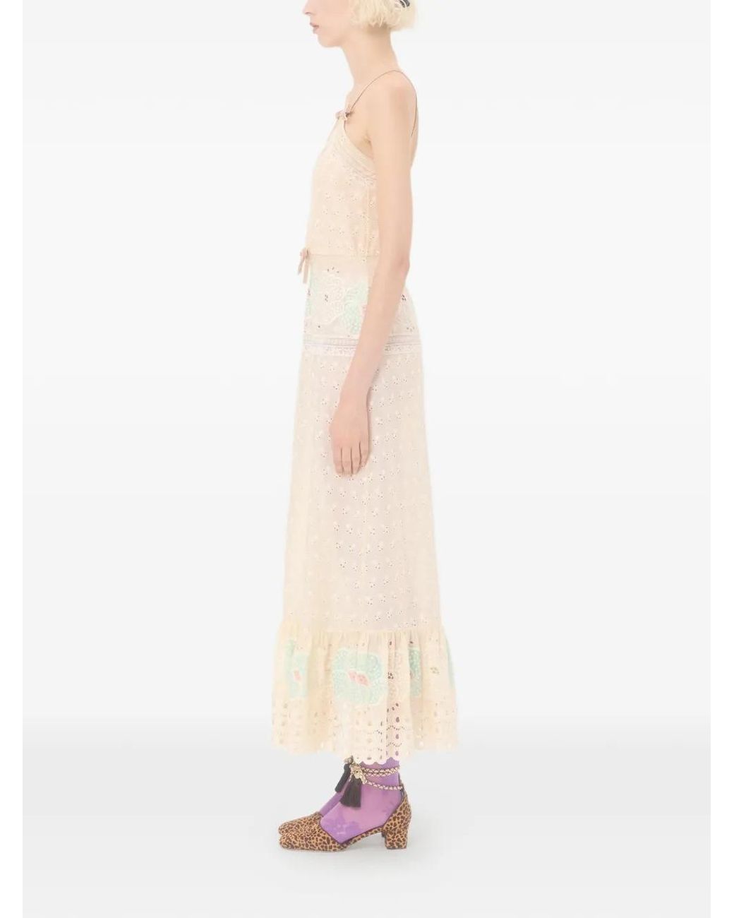 Valentino Garavani Natural Sangallo Midi Dress