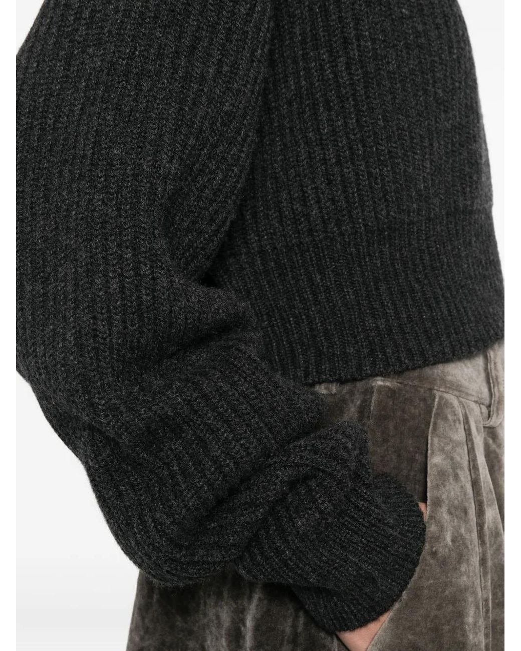 Uma Wang Black Ribbed Sweater
