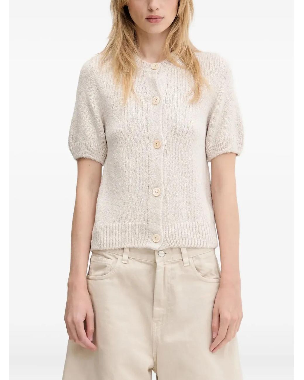 Our Legacy Natural Puff-Sleeve Button Cardigan