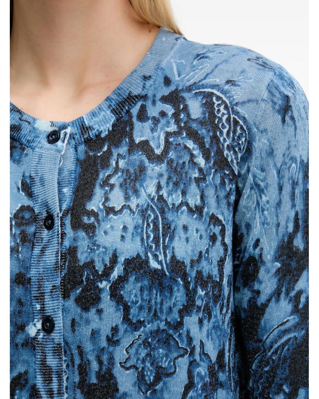 Desigual Blue Patterned Cardigan