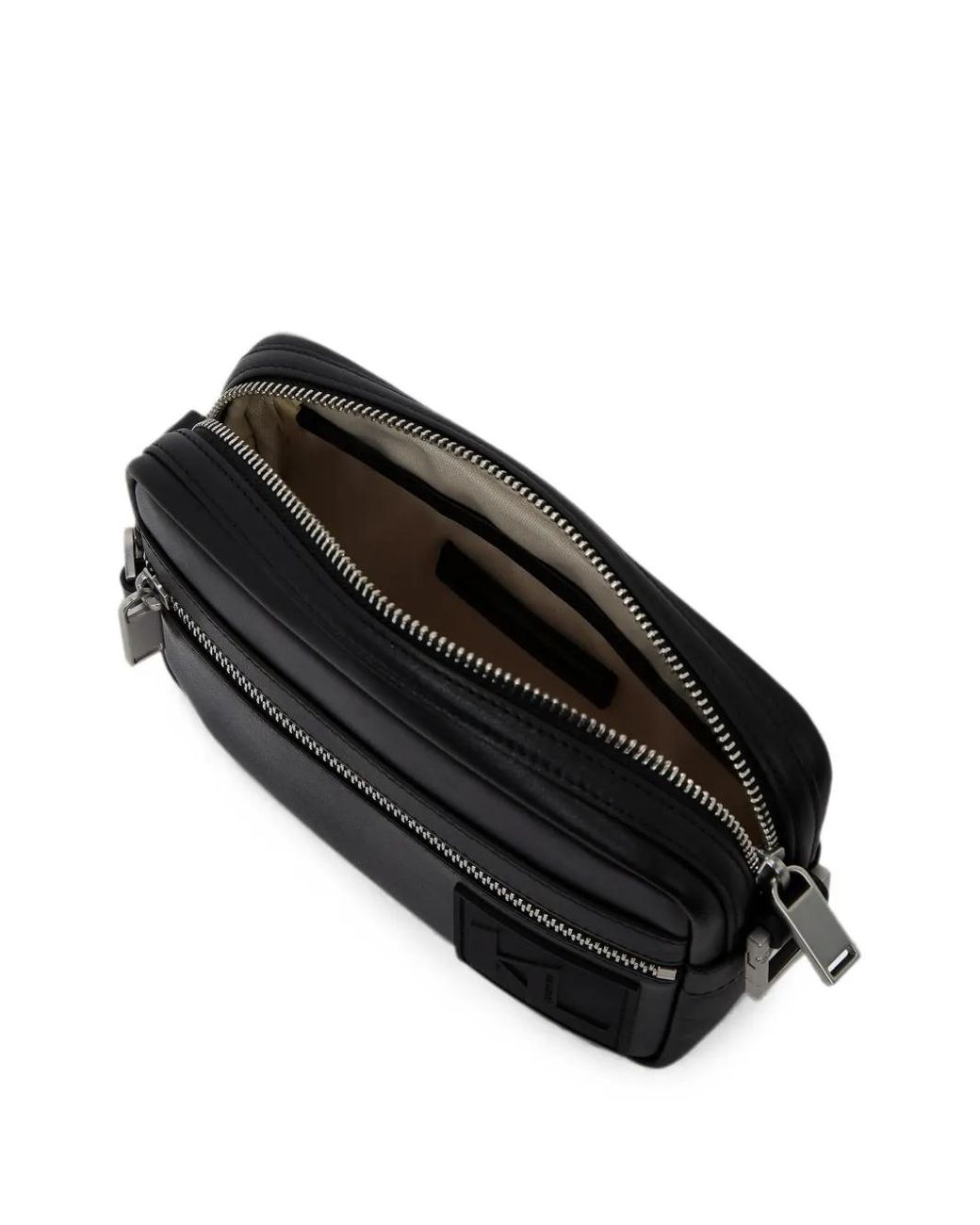 Karl Lagerfeld Black Logo-Patch Messenger Bag for men