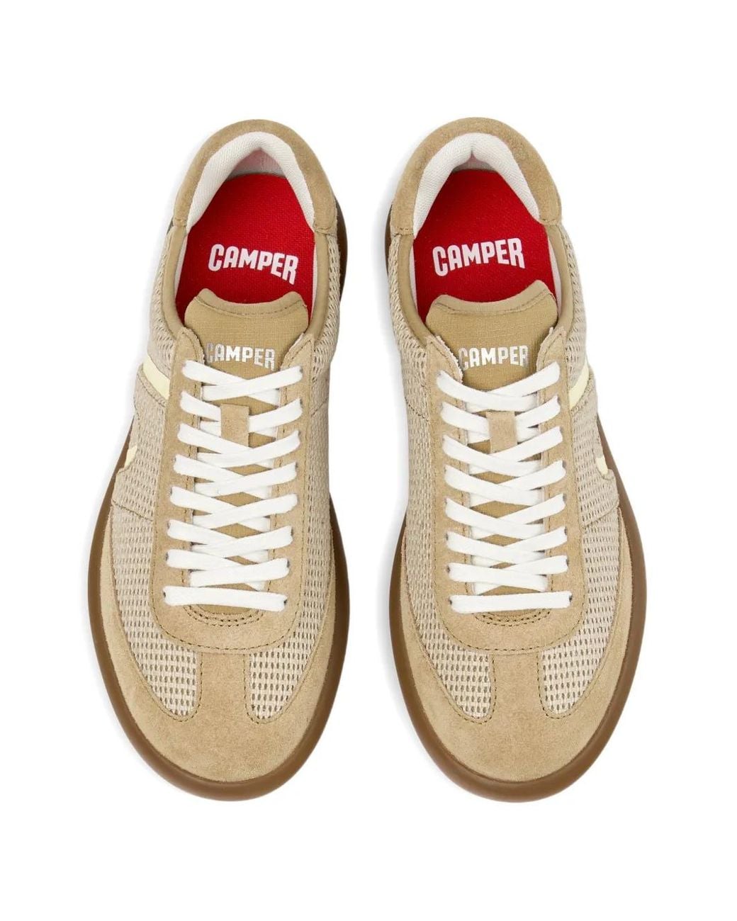 Camper White Pelotas Soller Perforated Striped Sneakers