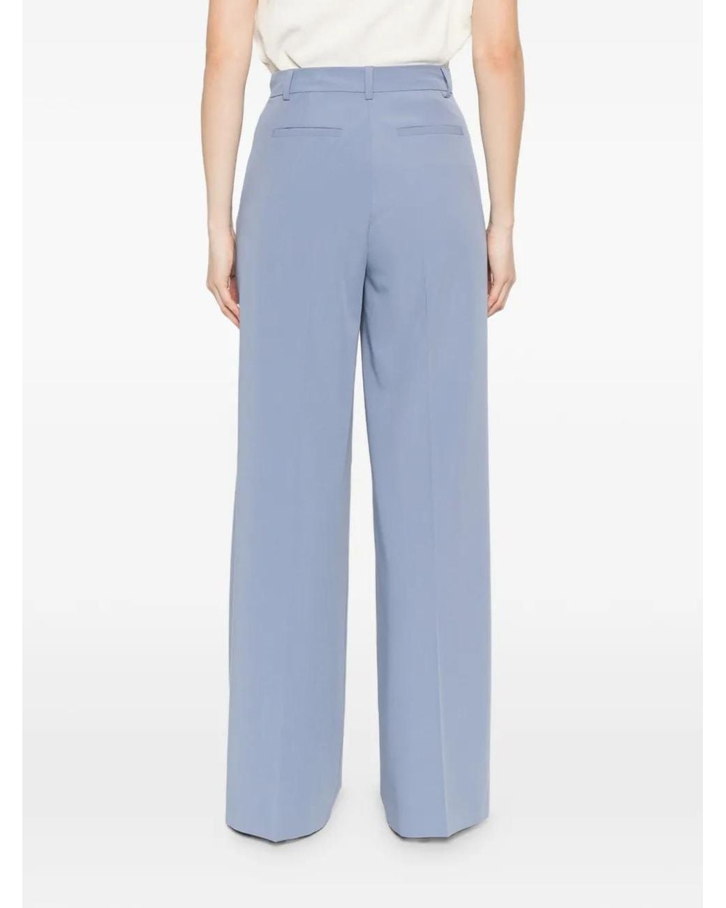 Herno Blue Polyester Viscose Elastane Pants
