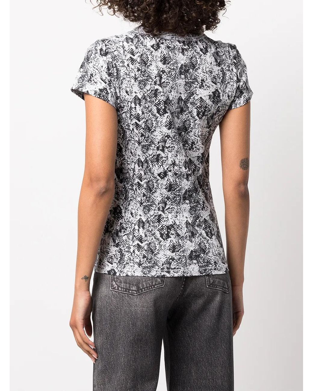 Rag & Bone White All-Over Snakeskin T-Shirt