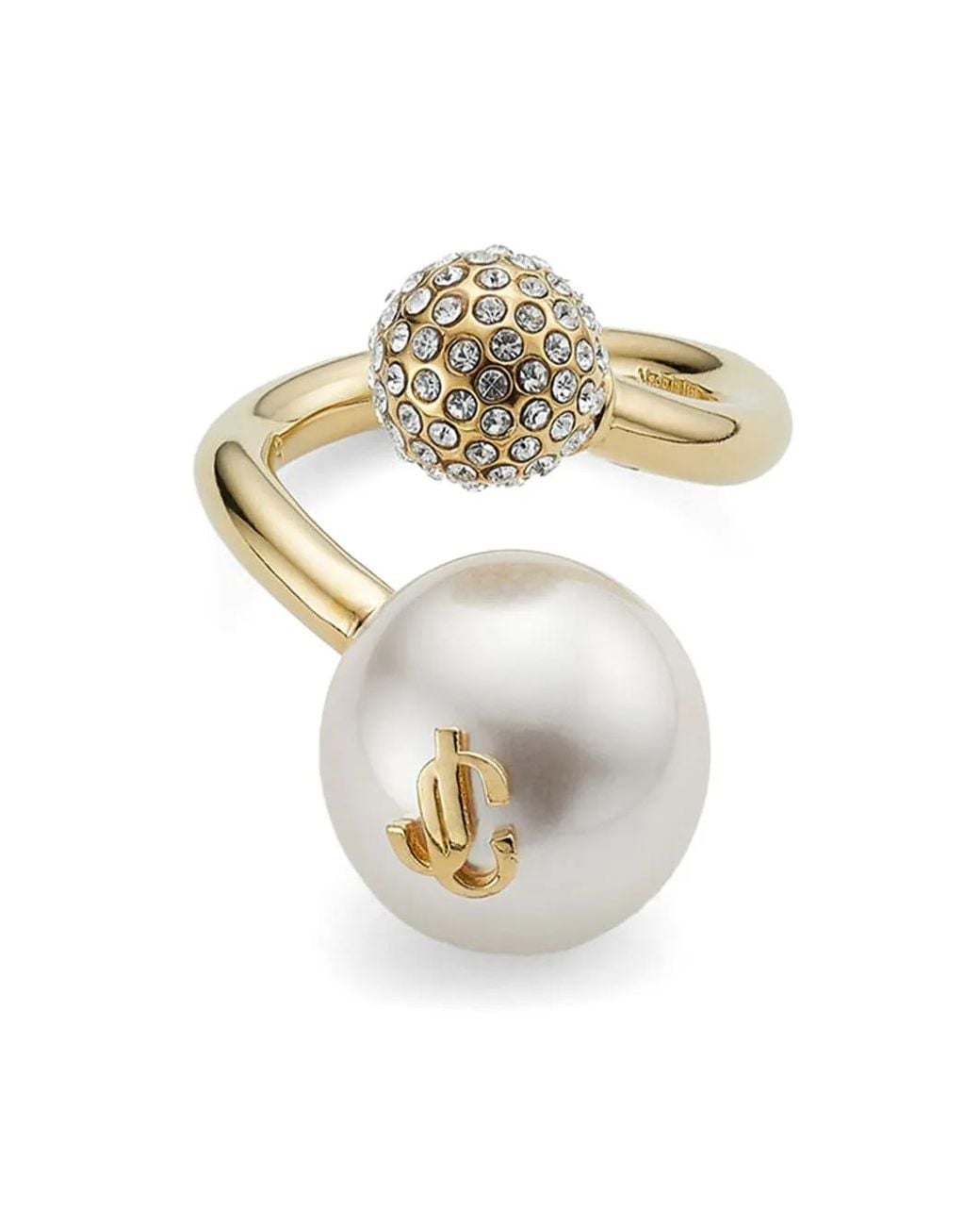 Jimmy Choo Metallic Auri Pearl-Embellished Ring