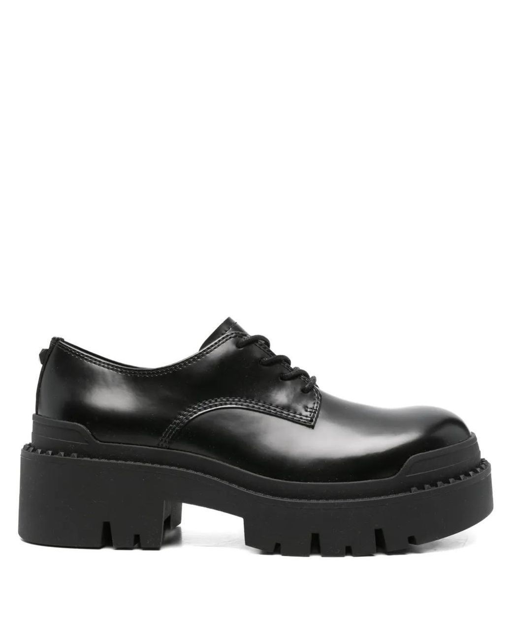 Ash Black Lace-Up Platform Derby Shoes