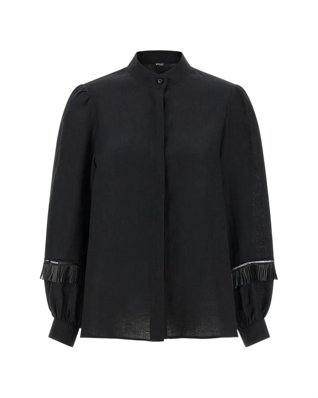 Kiton Black Chemise À Franges