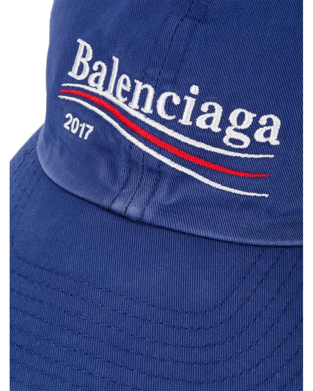 Balenciaga Cotton 2017 Logo Cap in Blue 