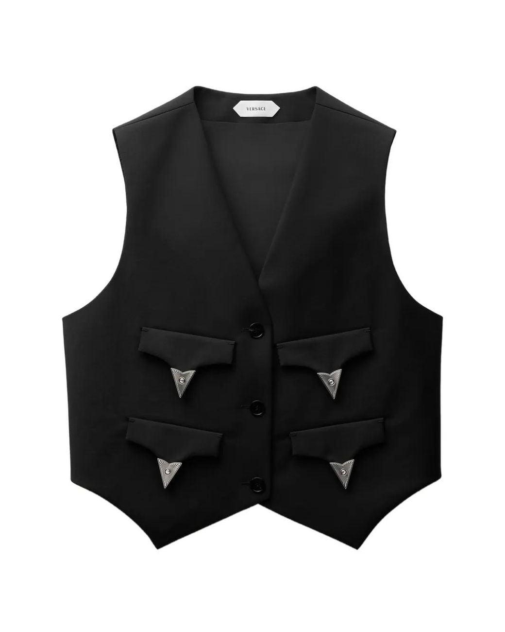 Versace Black Wool-Mohair Vest