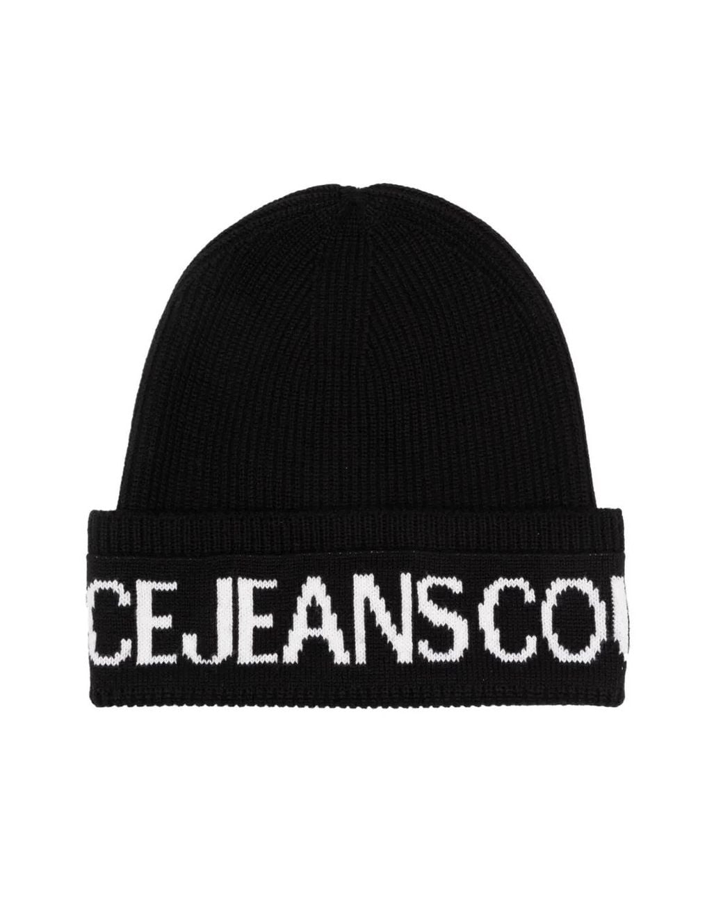 Berretto Con Logo di Versace Jeans Couture in Black da Uomo