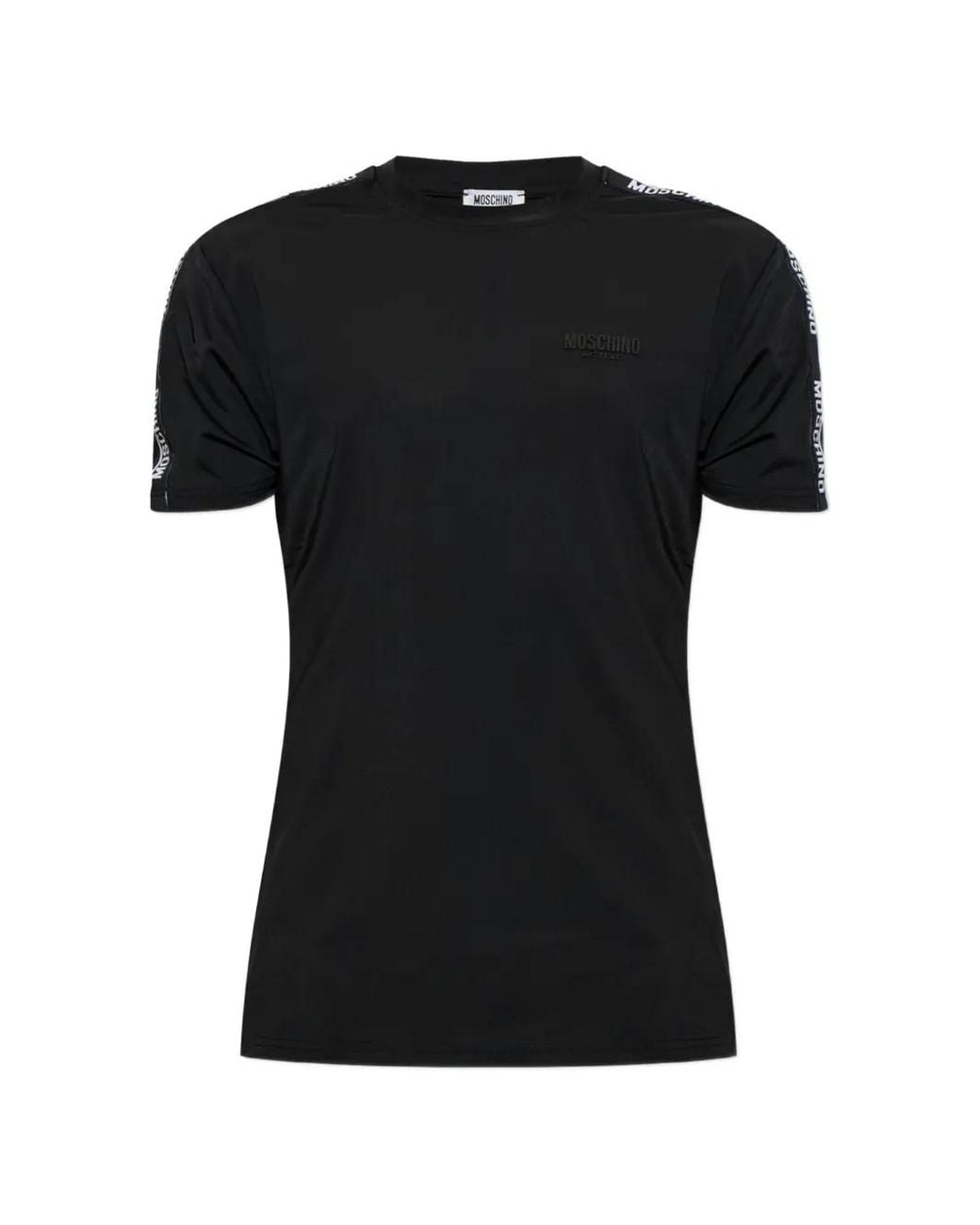Moschino Black Active Logo-Tape T-Shirt for men
