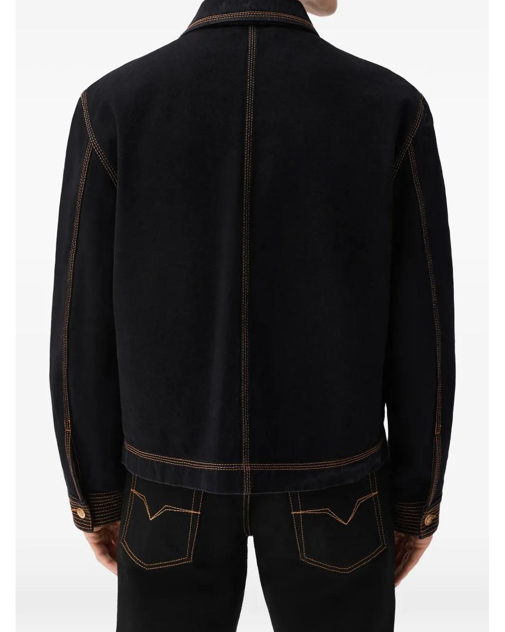 Versace Black Veste En Jean for men