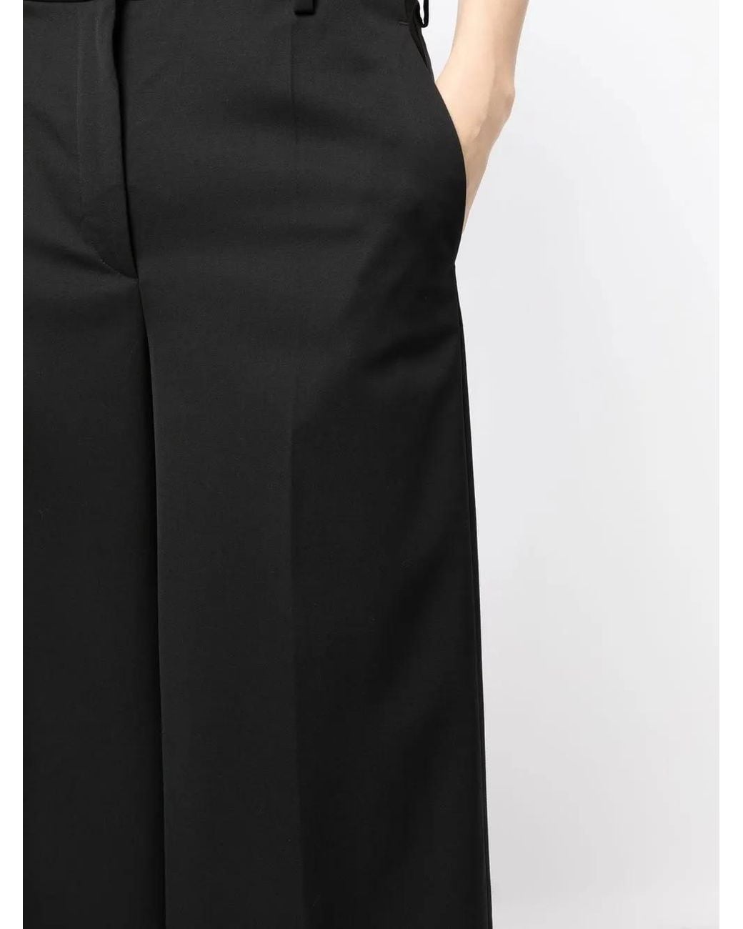 Versace Black High-Waisted Wide-Leg Trousers
