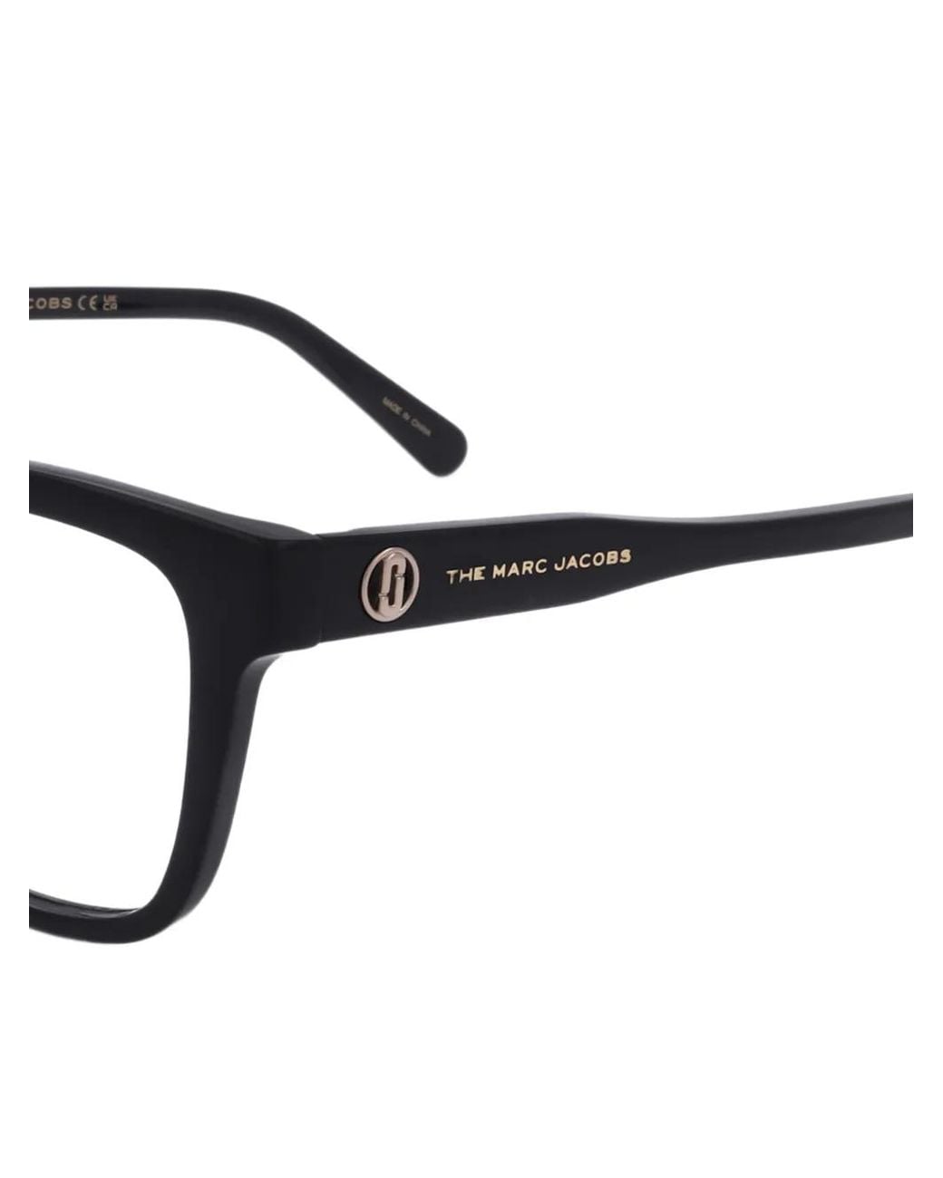 Marc Jacobs Black Logo-Plaque Square-Frame Glasses
