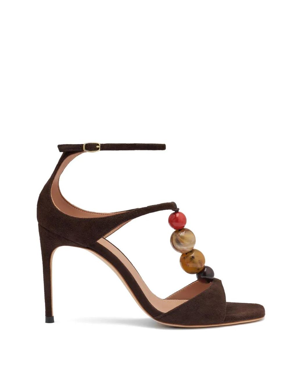 Malone Souliers Brown Leia Bead-Embellished Sandals