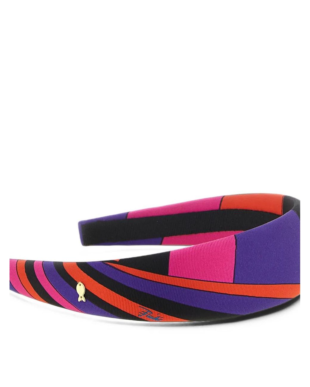 Emilio Pucci White Iride Print Padded Headband