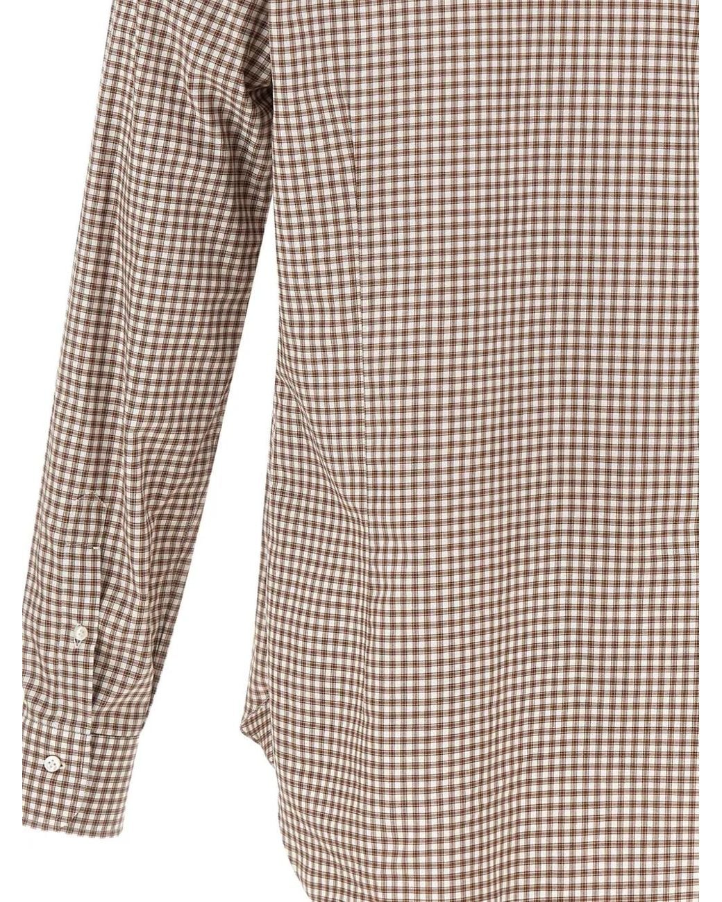 Barba Napoli Brown Checked Long-Sleeves Shirt for men