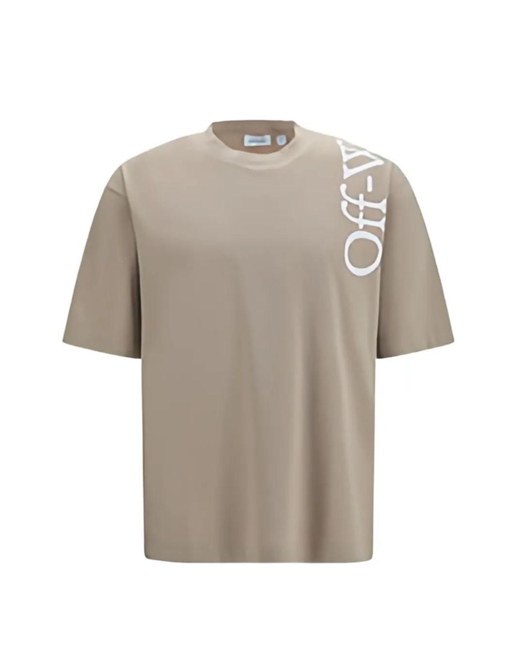 Off-White c/o Virgil Abloh Gray Vertical Bookish Logo-Print T-Shirt for men