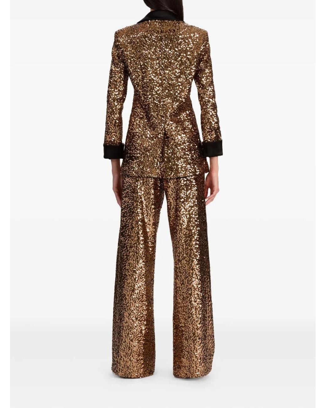 Alice + Olivia Brown Justin Sequin Blazer