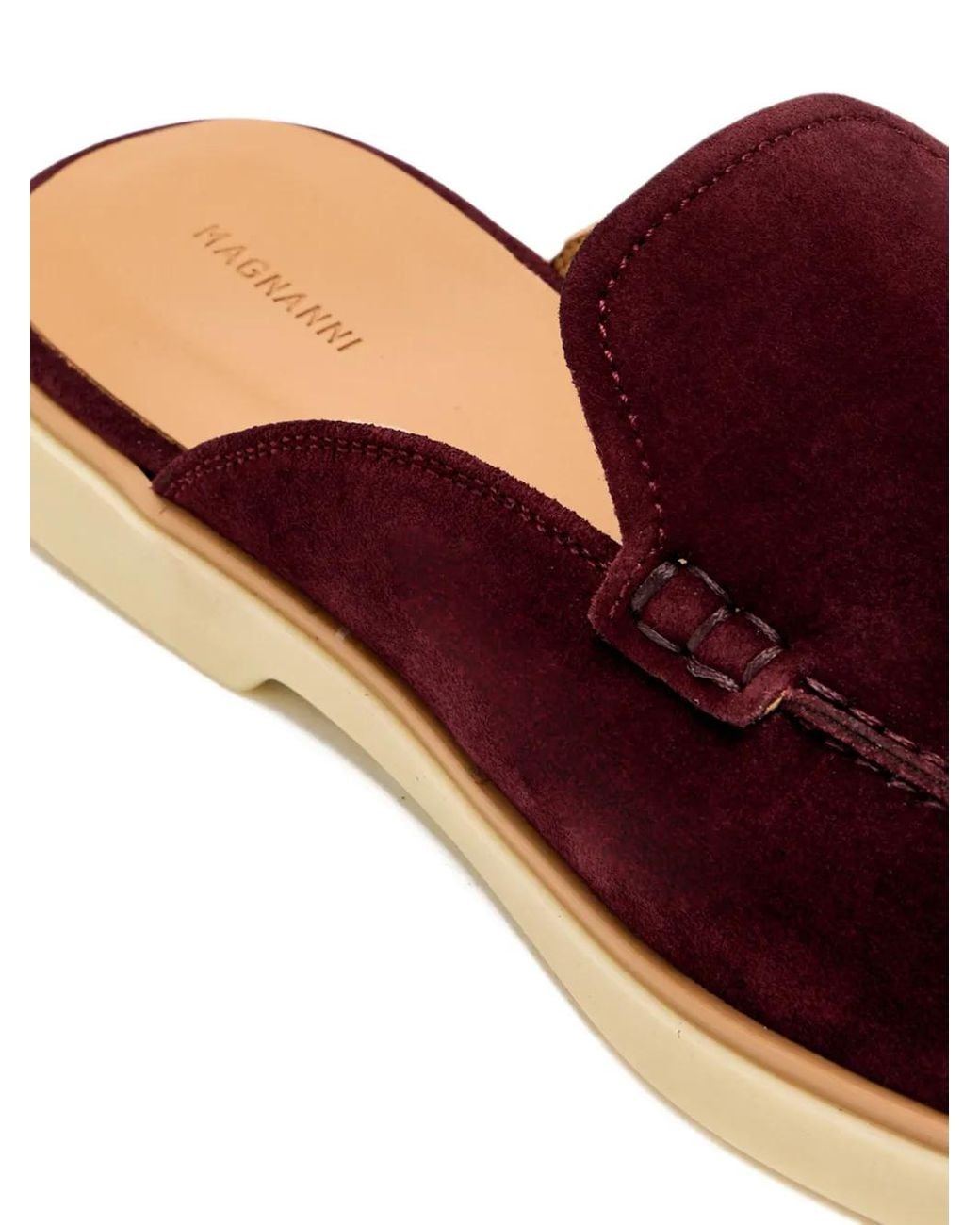 Magnanni Shoes Brown Suede-Leather Flat Mules