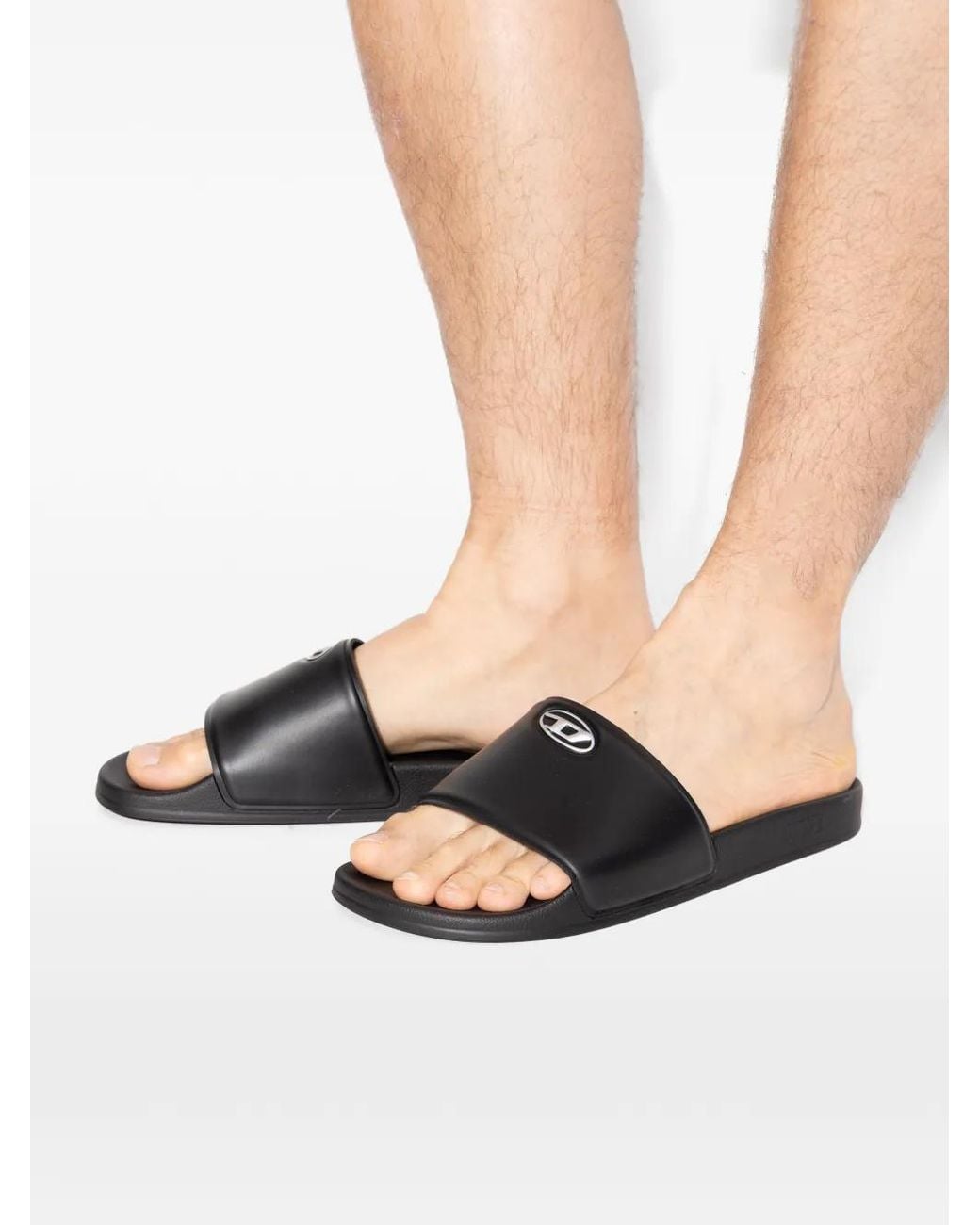 DIESEL Black Bloop Slides for men