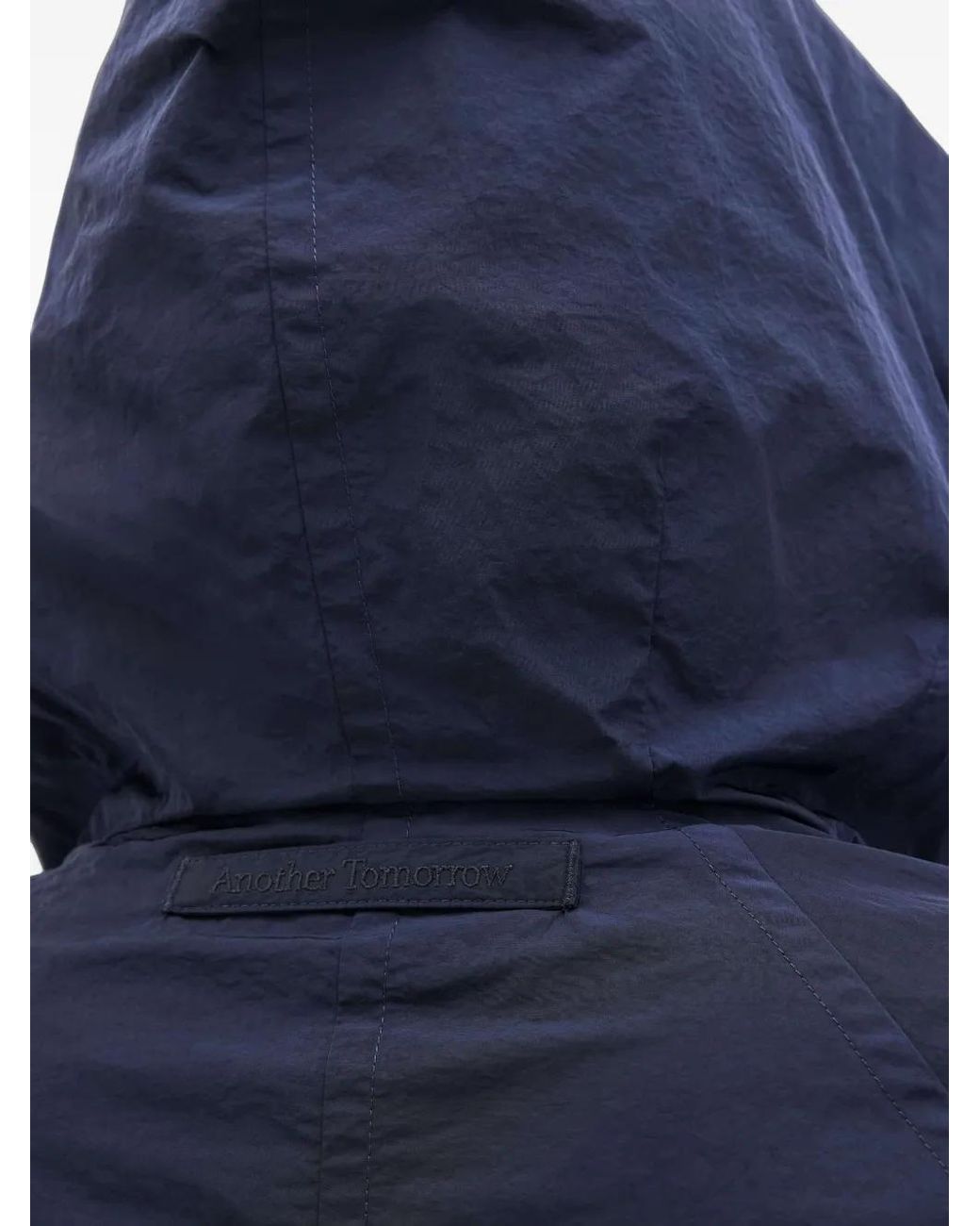 Another Tomorrow Blue Hooded Zip-Up Jacket
