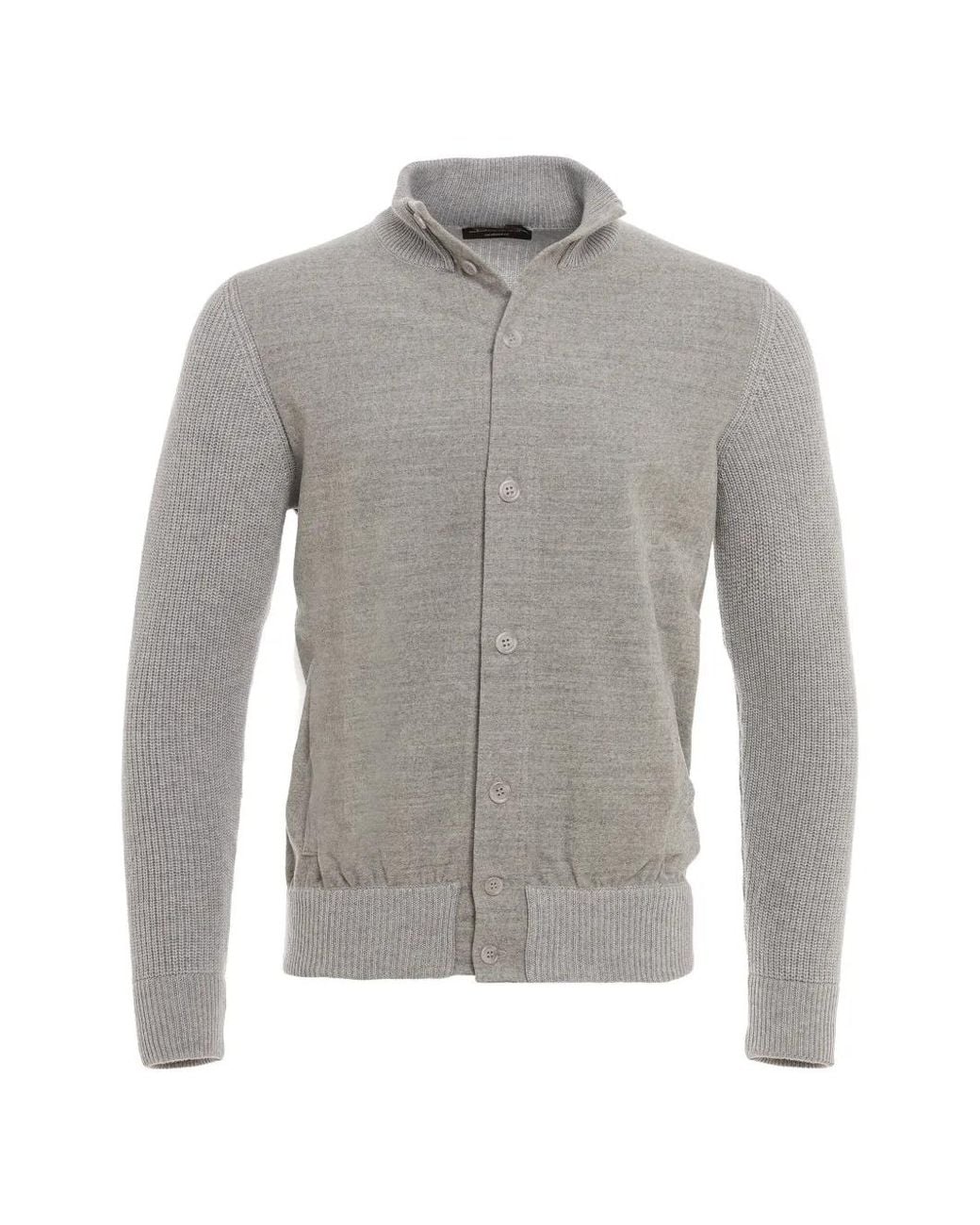 Doriani Gray Cardigan À Empiècements Et Bords Côtelés for men