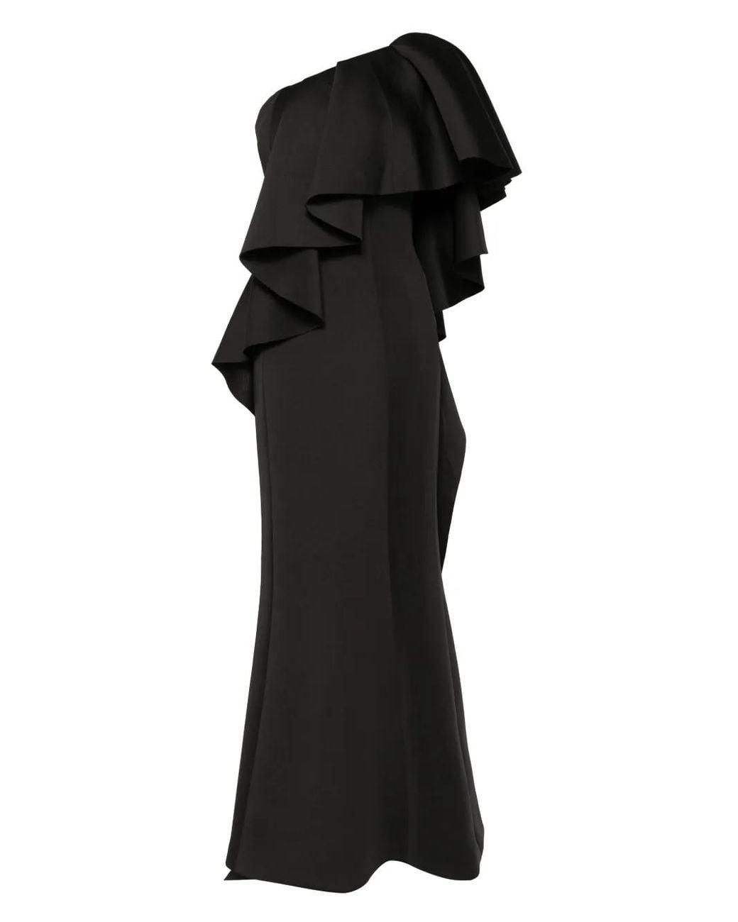 Saiid Kobeisy Black Ruffled Dress