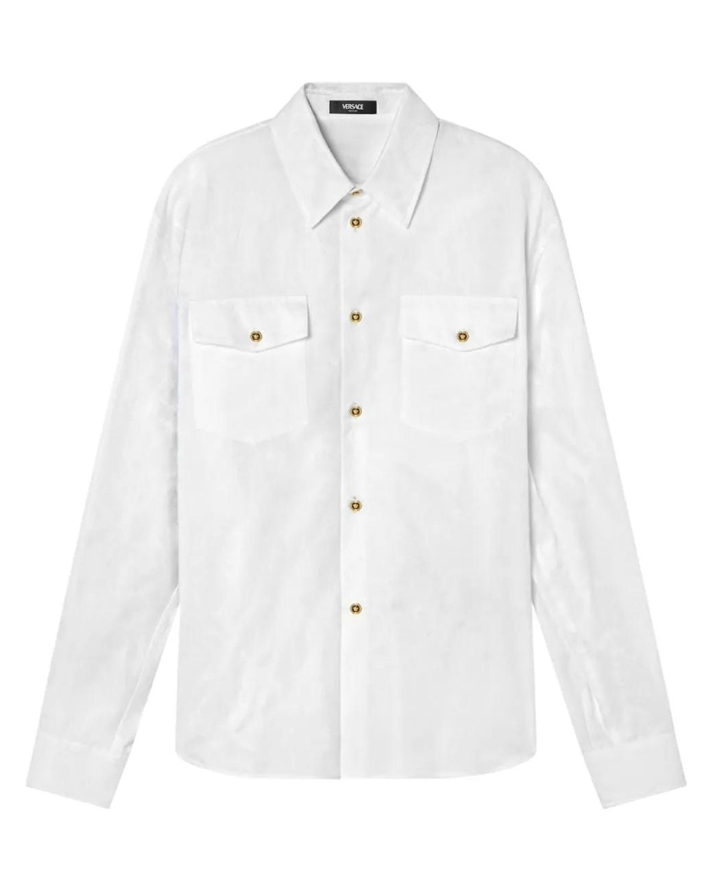 Versace White Jacquard Cotton Shirt for men