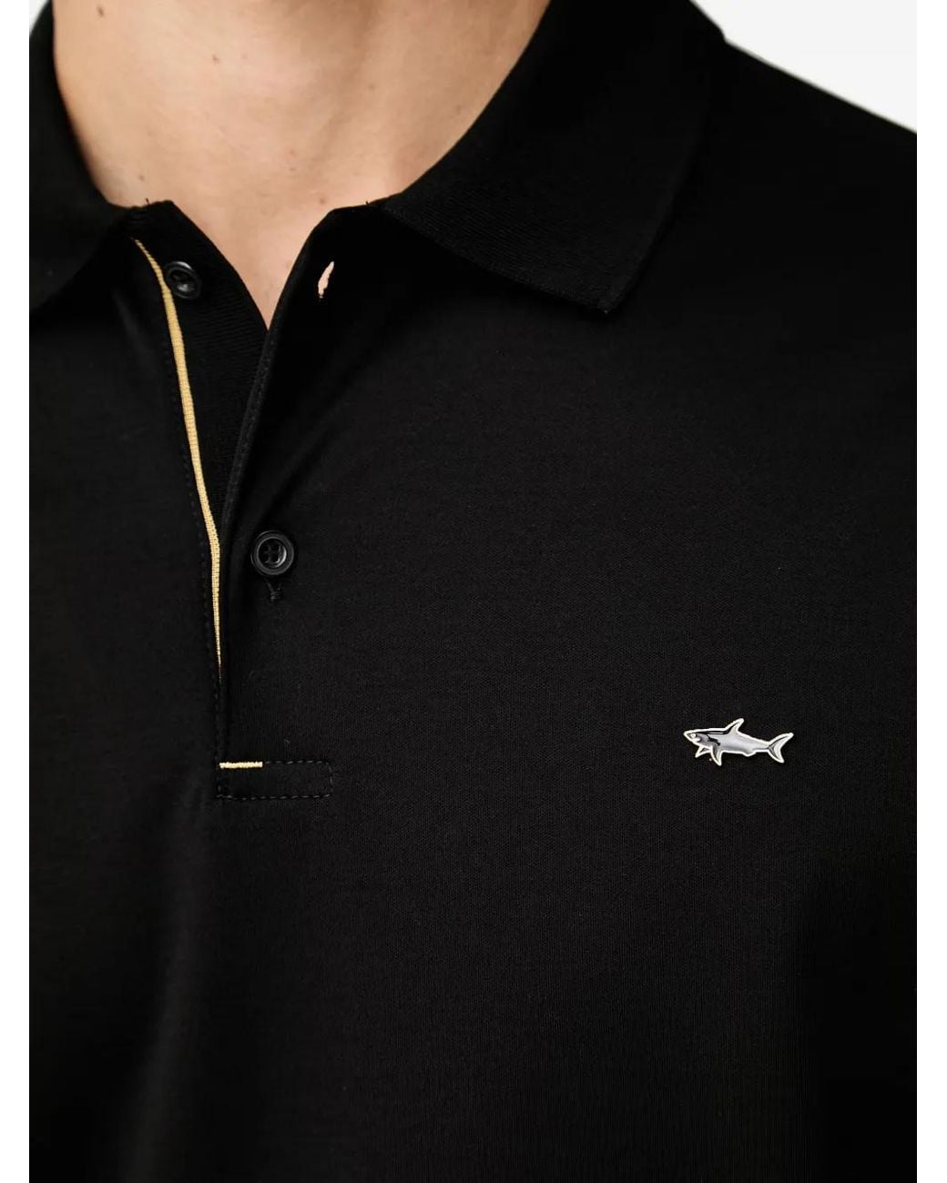 Paul & Shark Black Polo À Plaque Logo for men