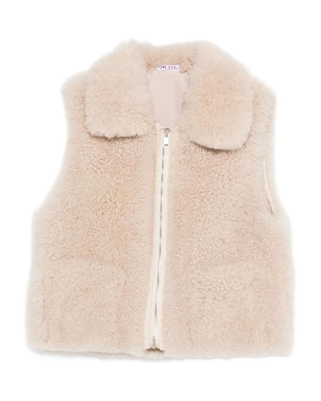 Liska Natural Shearling Zip-Up Gilet