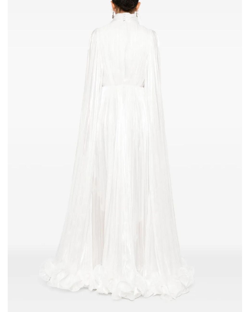 Ana Radu White Plissé Gown