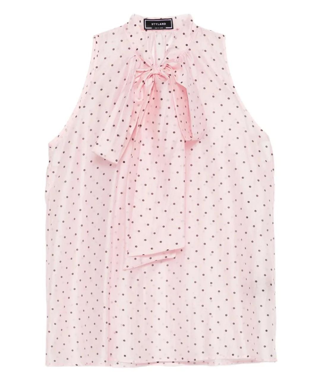Styland Pink Polka-Dot Blouse