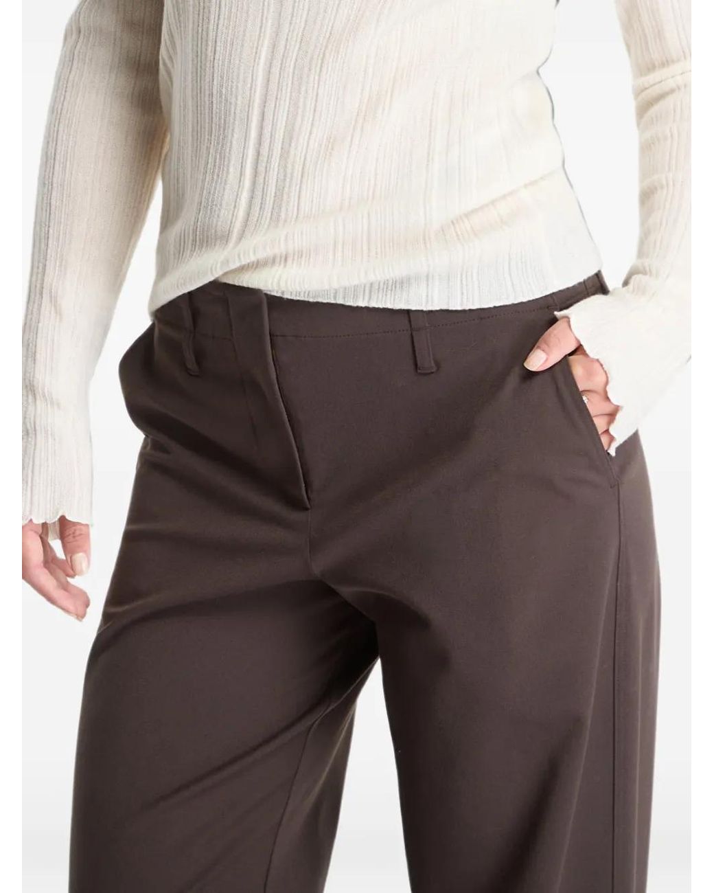 Samsøe & Samsøe Gray Belt-Loop Wide-Leg Trousers