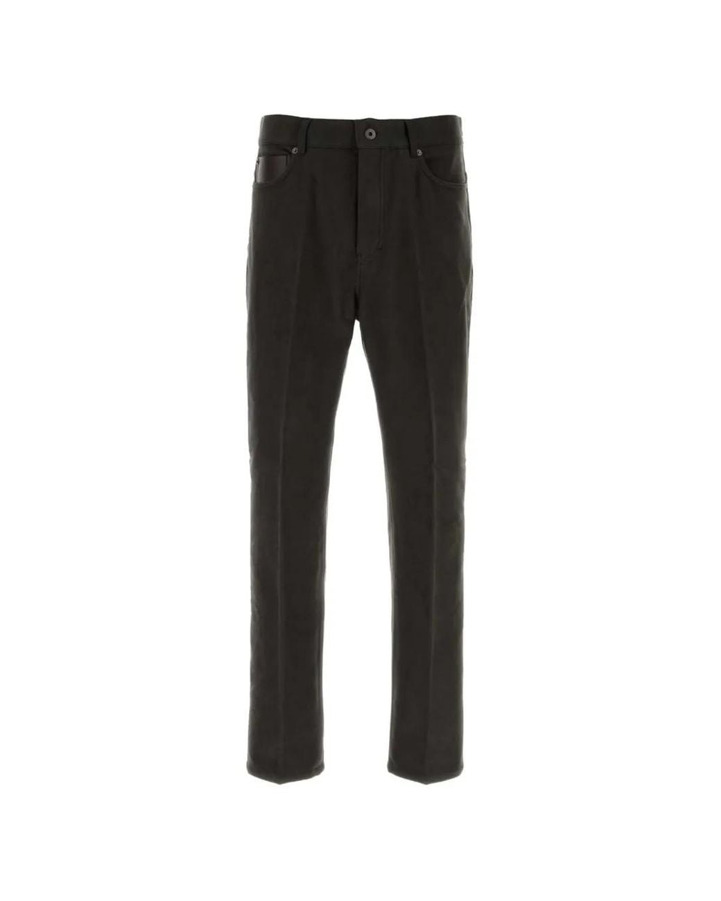 Ferragamo Black Flannel Straight-Leg Trousers for men