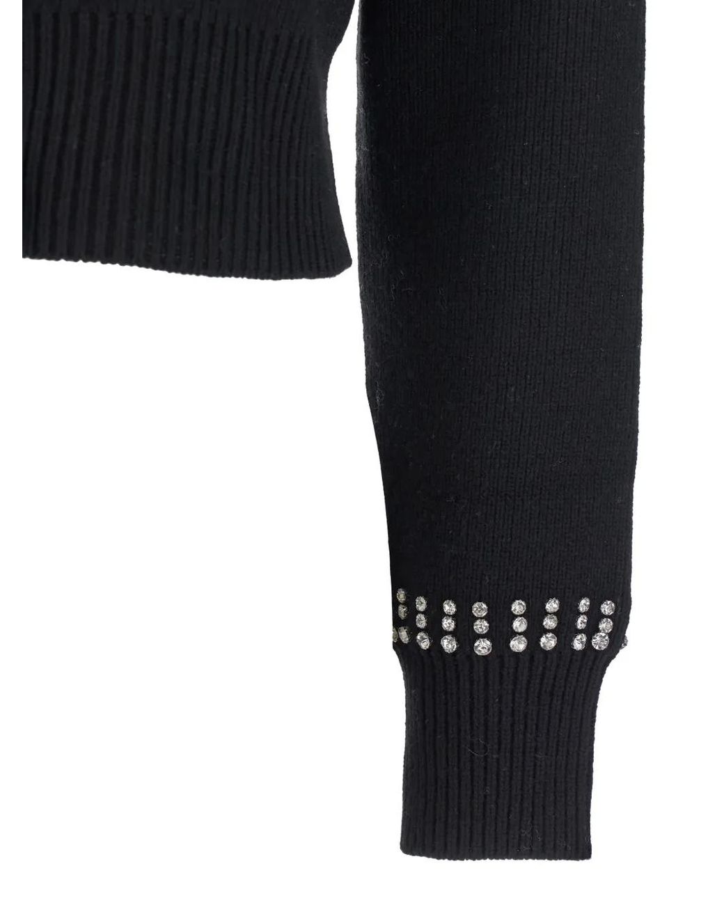 Pinko Black Round-Neck Embellished Cardigan