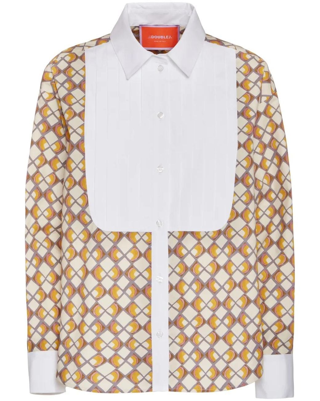 LaDoubleJ White Geometric-Print Shirt